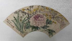 王梦白精品扇面花鸟