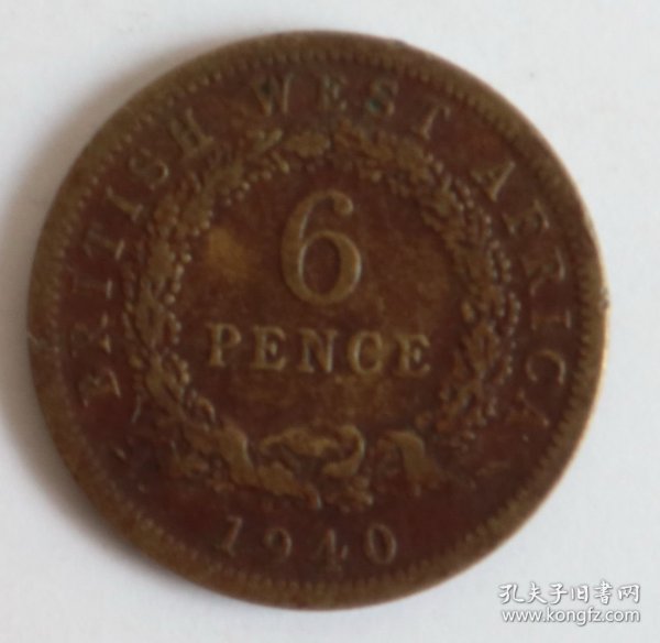 英属西非 1940年6便士硬币