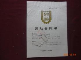 历史资料·个人档案页(隐名)  劳动合同书(1995年)