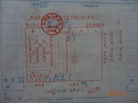 老票证：青海省人民医院门诊收费收据(1968年)3张