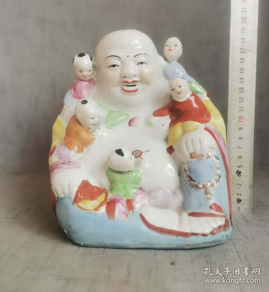 民国粉彩五子登科弥勒佛