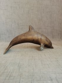 厚重铜海豚摆件