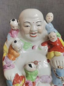 民国粉彩五子登科弥勒佛