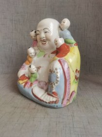 民国粉彩五子登科弥勒佛