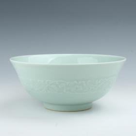 大清道光年制款 青釉瓷碗