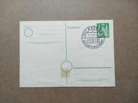 【集邮品拍卖保真：德国1951年建筑邮资片加盖首日邮戳】四2208-4