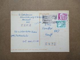【集邮品拍卖保真：德国1990年建筑邮票实寄明信片】四2210-7