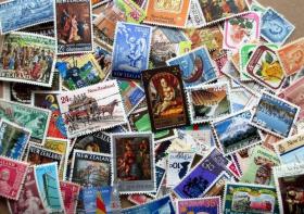 【新西兰邮票100枚不同 外国信销盖销邮票 少见国家】