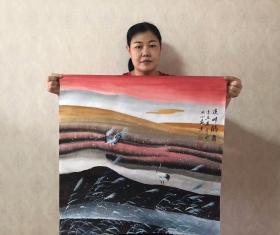 04 小蒙手绘国画四尺斗方作品。支持合影视频