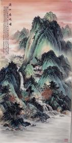 省美协会员手绘国画泼墨山水【溪山胜境图】136*68cm