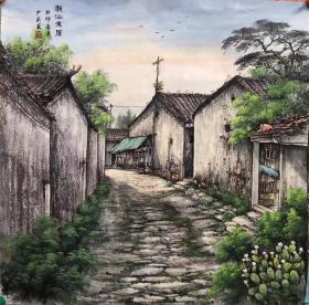 xu shao 杰老师四尺斗方山水，老厝。如图。带合影 68*68cm