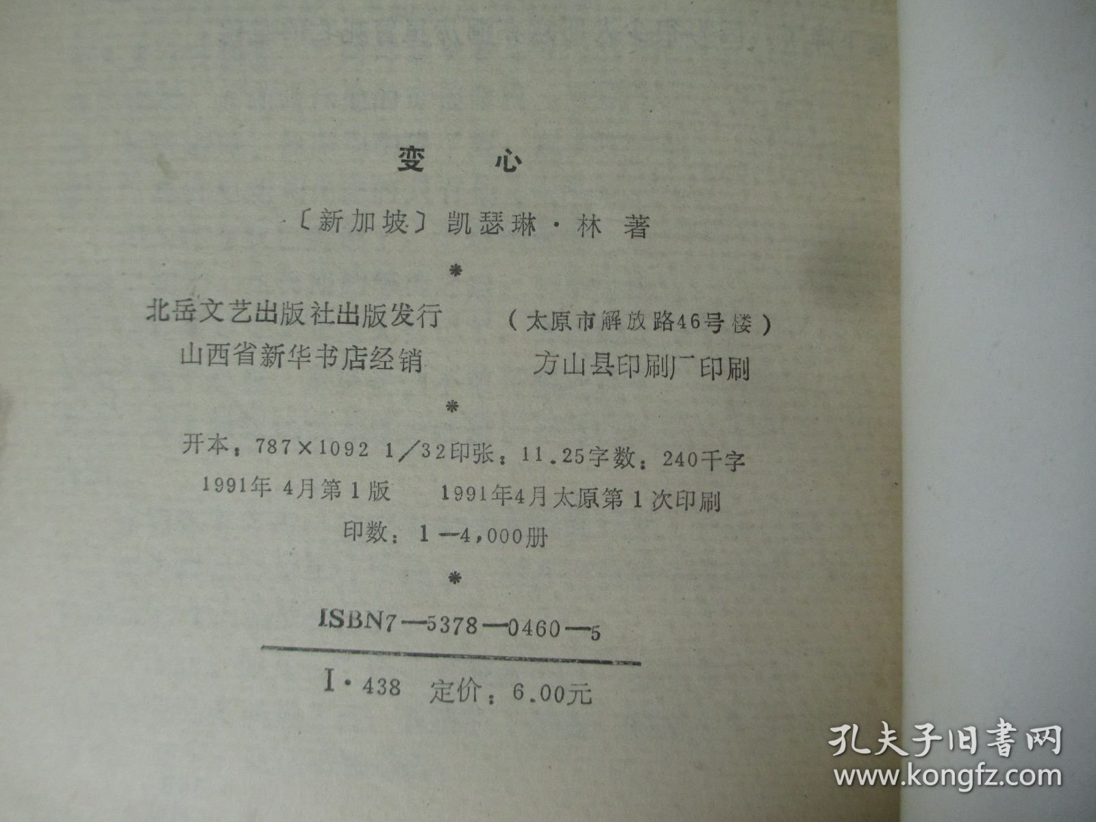 东方文学丛书 变心