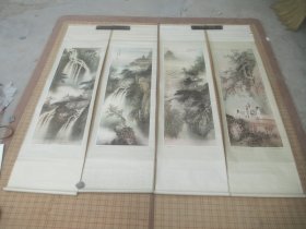 溪桥客话4条屏 829 画心尺寸89X30