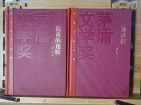 【套系书：红茅特装本签名本等 红茅签名 】茅盾文学奖获奖作品全集（硬精装 特装本）：《钟鼓楼》刘心武签名长题词盖章+《沉重的翅膀》