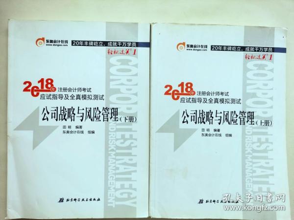 注册会计师2018教材东奥轻松过关1应试指导及全真模拟测试 公司战略与风险管理 上下册