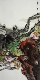 马胜利 中美协会员 写意花鸟 作品：138×70 cm