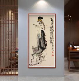 国画大师、民族大学教授刘汉先生作品137×69cm！