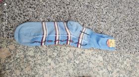制服/服饰；老棉线袜子一双航行牌23公分蓝色南京新华袜厂