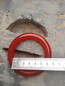 首饰类；玉手镯一个；红玉粹手镯内径5.8厘米