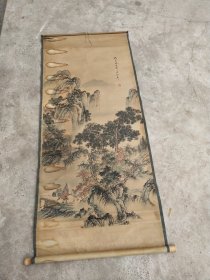 名人字画国画卷轴装裱山水画；岁在癸亥年任伯年140厘米*66厘米