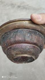 铜杂件；模具类铜质模具一个铜模具椭圆形碗形直径14.5厘米高6厘米有花纹