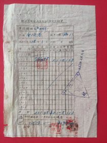 解放前（1938年）伪银行存款偿付计算单