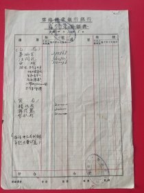 1950年，云南农业银行总行负债余额表