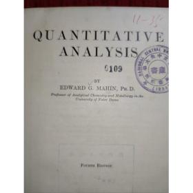 Quantitative Analysis 定量分析【民国中央大学馆藏书.藏书票一