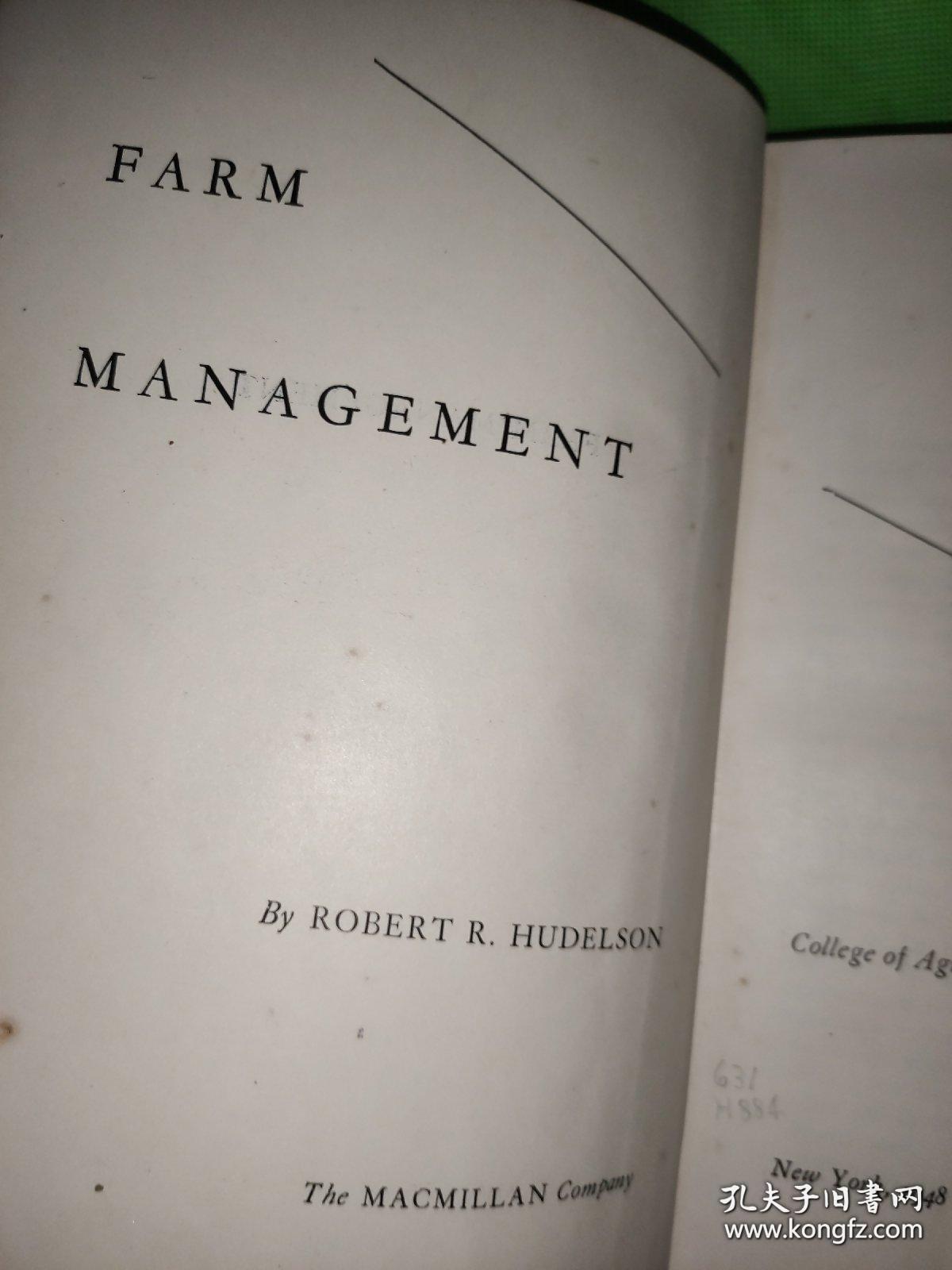 Farm Management 农场管理 （民国中央大学馆藏。藏书票一枚）
