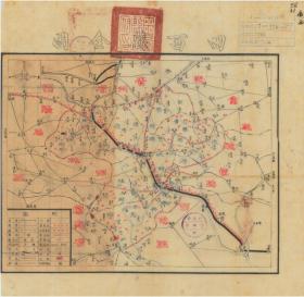 【现代喷绘工艺品】广西《田西县全图》 民国年间制图