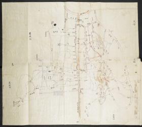 【现代喷绘工艺品】《苏州城北河道图》 清同治2年前后（1863）制图 83×73厘米