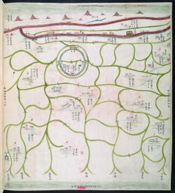 【现代喷绘工艺品】《柘林营汛境舆图》 清道光年间制图 65×60厘米