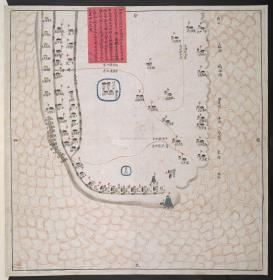 【现代喷绘工艺品】《川沙营营汛舆图》 清道光5年后（1825-）制图 46×47.5厘米