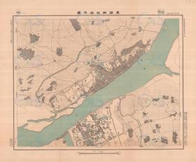 【现代喷绘工艺品】湖北《襄阳樊城城市图》 民国制图 原图复刻