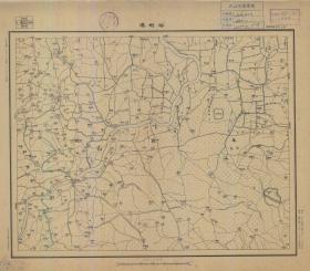 【现代喷绘工艺品】江苏省《蛤蜊港》附近图（含阜宁部分区域）（1933至1935年制图）一比五万 字迹模糊请务必认准再购买