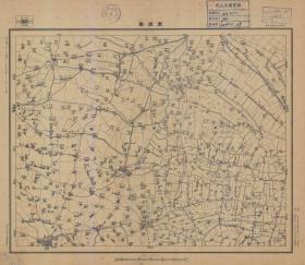 【现代喷绘工艺品】江苏省《东沟镇》附近图（含阜宁部分区域）（1933至1935年制图）一比五万 字迹模糊请务必认准再购买