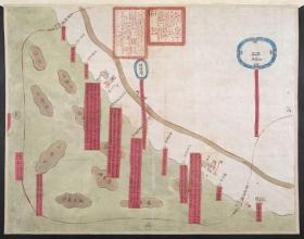 【现代喷绘工艺品】《如皋县沿海口岸图》 清道光年间（1843）制图 50×41.5厘米