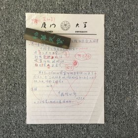 廈門大學(xué)教授 羅耀九親筆信札一通一頁
