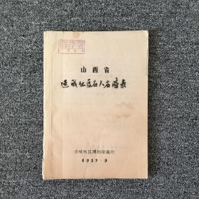 山西省运城地区名人名胜录 油印一册