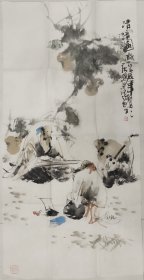 A034 三尺整张 国画人物条幅 书画精品 清音图 100x50