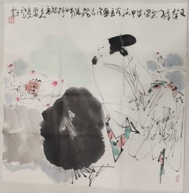 A041 68x68 精品国画人物斗方当代仿品 书画作品