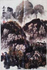 C043 国画山水条幅 河北画家太行风景  南岭写真 70x45