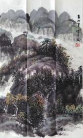 C009  三尺国画山水条幅 河北画家太行风景  远景  90x50