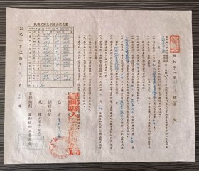 1954年-江苏高邮县人民政府粮食局-碾米合同-高邮县临泽供销合作社油米厂