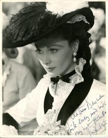 费雯丽亲笔签名原版照片Vivien Leigh PSA/DNA证书 安娜卡列尼娜