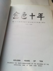 金色十年 庆祝中国农业银行湖北省分行恢复十周年（1979-1989）