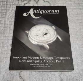 Antiquorum Improtant Modern & Vintage Timepieces New York Spring Auction,Part 1、April 25 2012