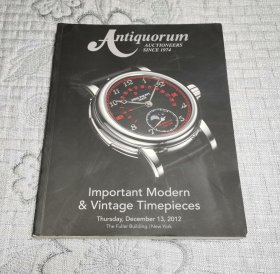 Antiquorum Improtant Modern & Vintage Timepieces、December 13 2012 New York