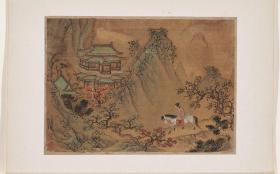 【现代喷绘工艺品】明 刘琰 行旅图页38×61厘米 复古人物水墨书画手卷装饰画国画宣纸高清微喷真迹复制