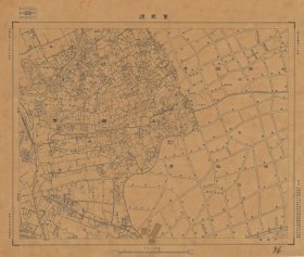 【复制品】民国25年1936年上海市曹家渡《曹家渡街道图2张》民国上海市曹家渡老地图老城区街道图老城厢图街道分布图古建筑寺庙河道遗址分布地图